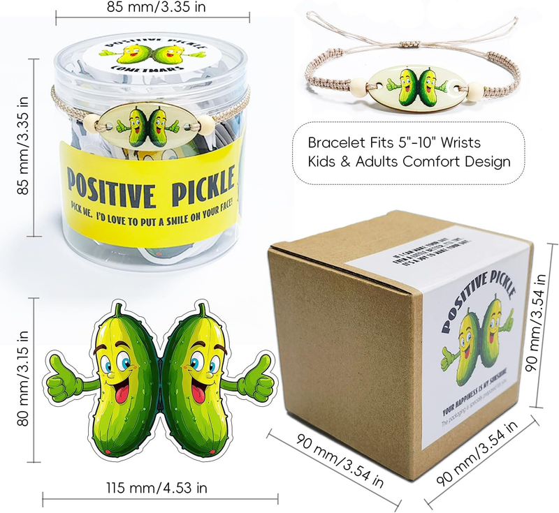 Emotional Support Pickle Affirmation Cards - 30 Positive Messages in Decorative