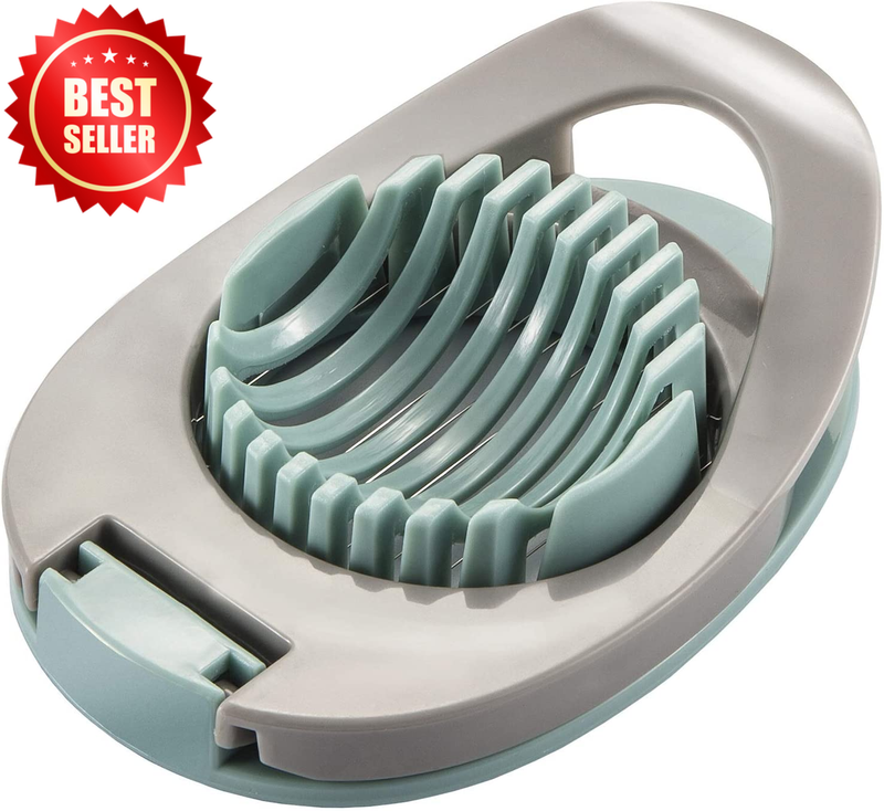 Egg Slicer for Boiled Eggs Strawberry Cutter with Stainless Steel Wire Green）