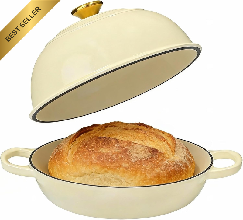 6QT Enameled Cast Iron Dutch Oven for Sourdough Bread Baking – Non-Stick round C