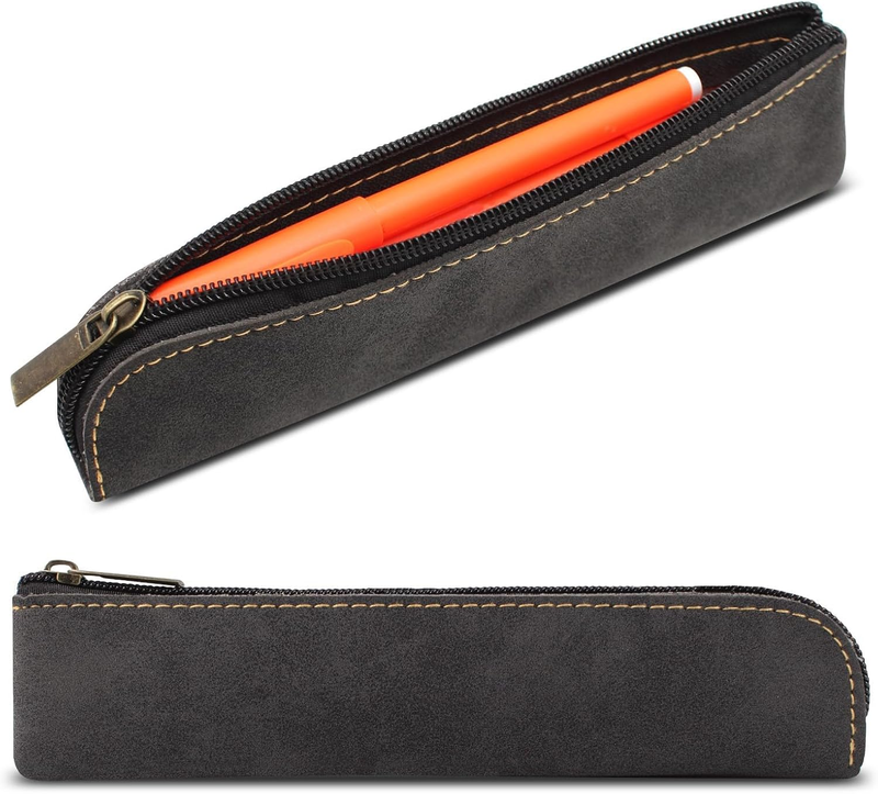 1 Pcs Pen Bag Holder Pouch Stationery Portable Organizer Compact Premium Faux Le