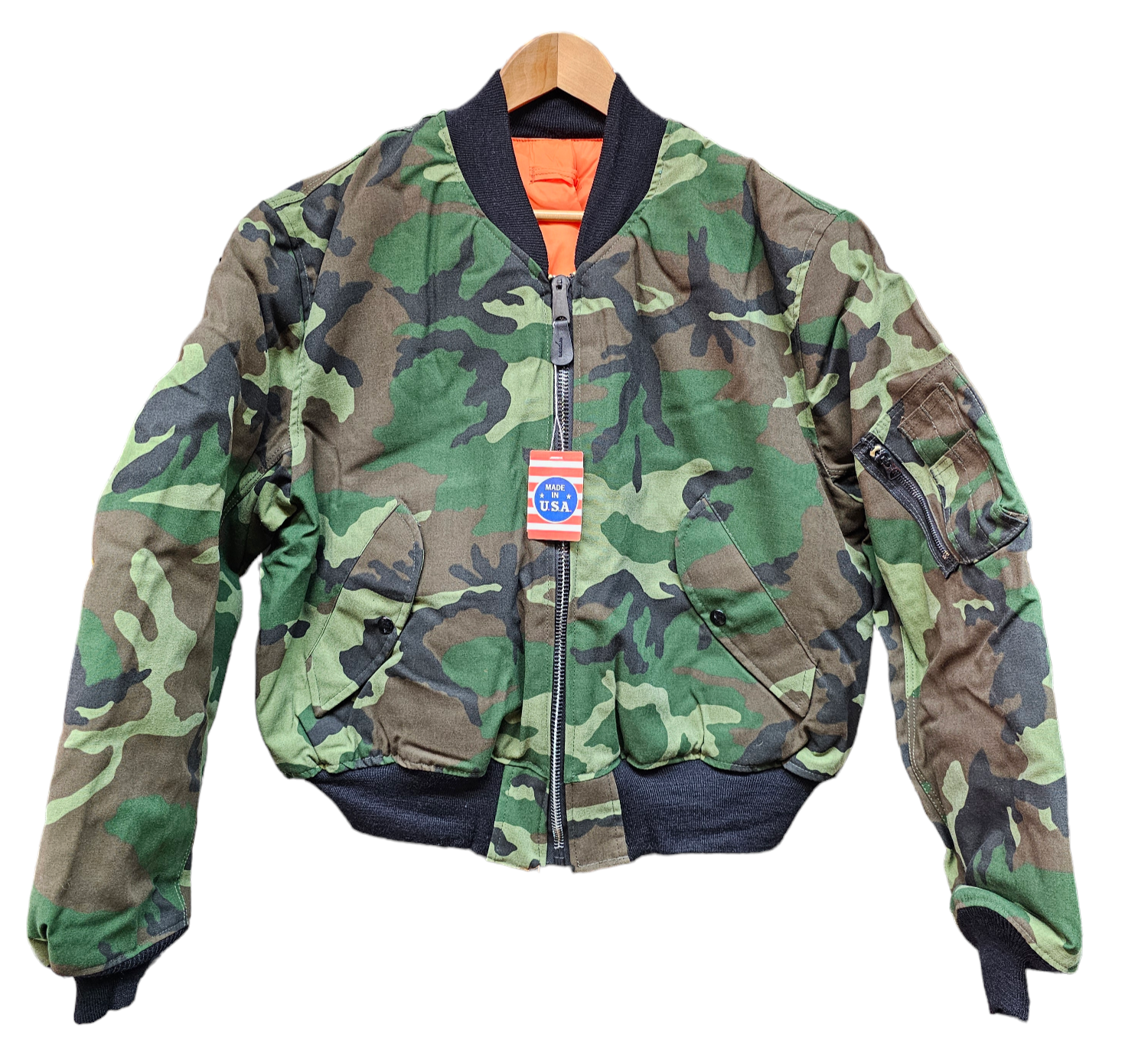 デッドストック 90s corinth MA-1 ウッドランド XL デッドストック☆90s USA製 CORINTH ウッドランドカモ コットン