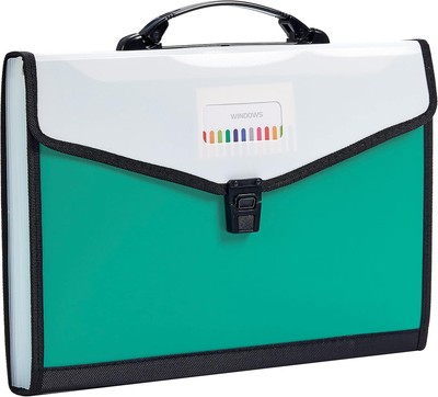 FANWU 13-Pockets Expanding File Folder with Handle, Legal Size, Plastic Green 