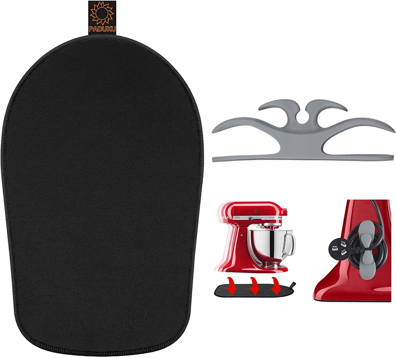 Sliding Mat for Kitchenaid Mixer with Grey Cord Organizers, Mixer Mover Slider M