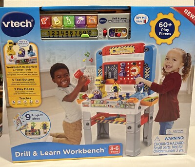 VTech Drill & Learn Workbench Playset Interactive Toy Set with 60+Pieces New