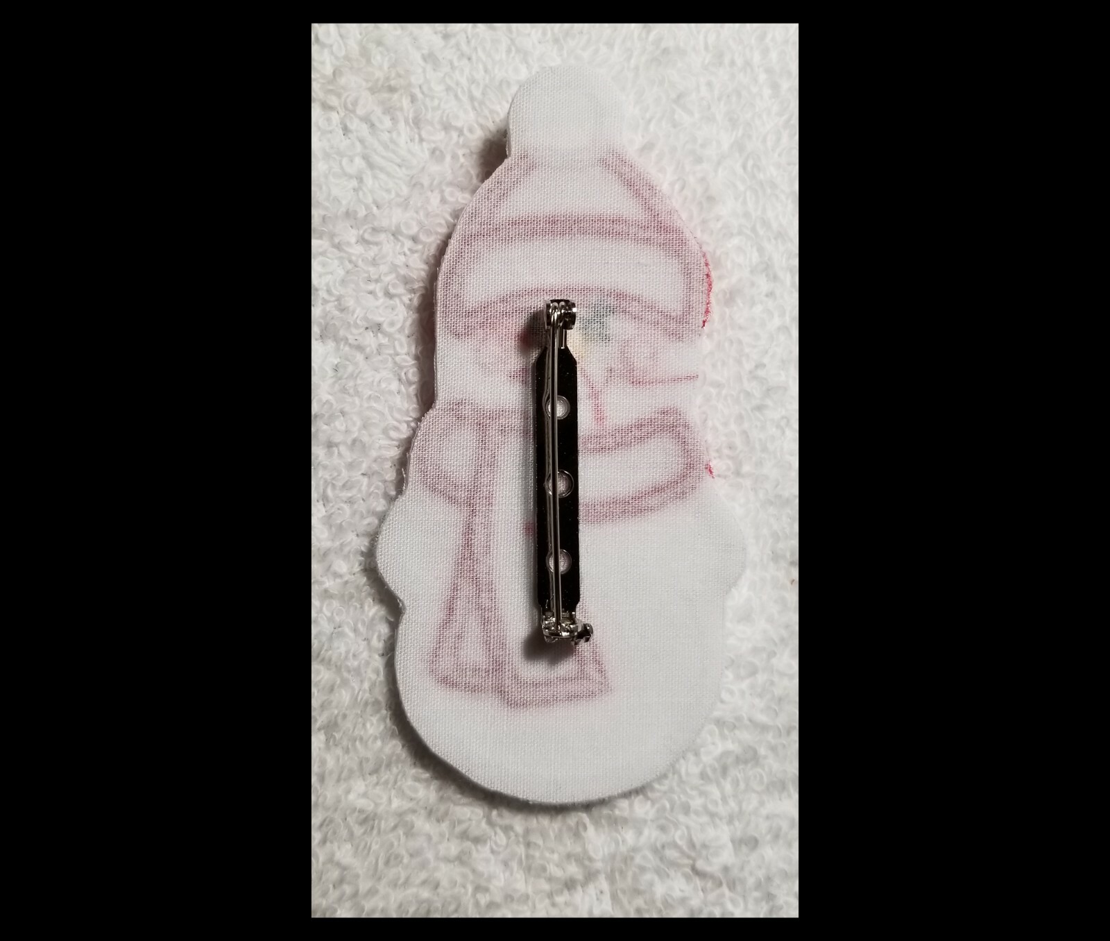 Handmade Snowman Embroidered and Embellished Applique Pin - FREE SHIPPING