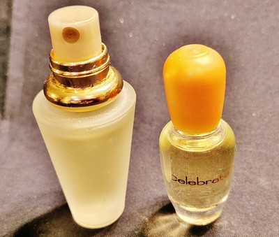 2 Vintage Coty Celebrate Women's Perfume .25 & 1/8 Fl Oz Bottles - Full