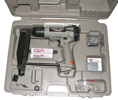 Porter Cable CFN250 Bammer Cordless Finish Nailer w Case Fuel Cells Nails Manual