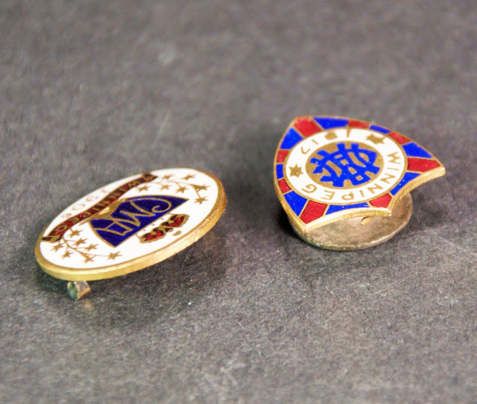 2X Antique Canadian Medical Association Convention Pins - Winnipeg, 1906 & 1917