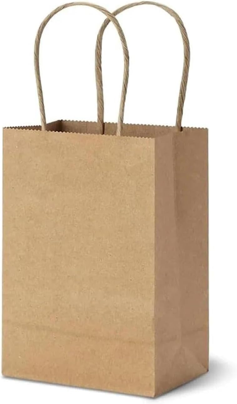 Brown Paper Bags with Handles, Kraft Gift Bags Bulk for Party Shopping Packaging