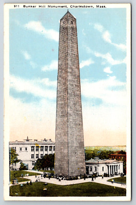 c1920s Bunker Hill Monument Charlestown MA Antique Postcard