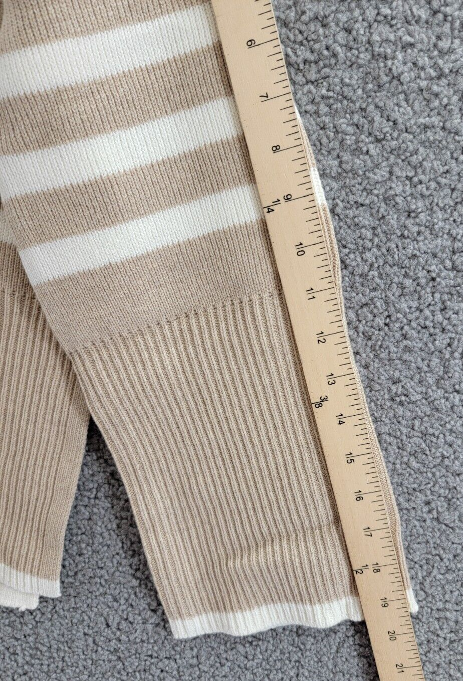 Rails 1/4 Zip Striped Pullover Sweater Women's XS Sand Stripe Merino Wool Blend - Picture 5 of 17