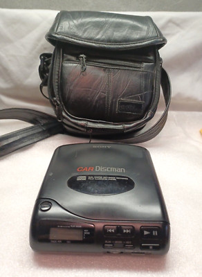 Vintage Sony D-180K Portable Compact Car Discman w/ Soft Case Untested As is