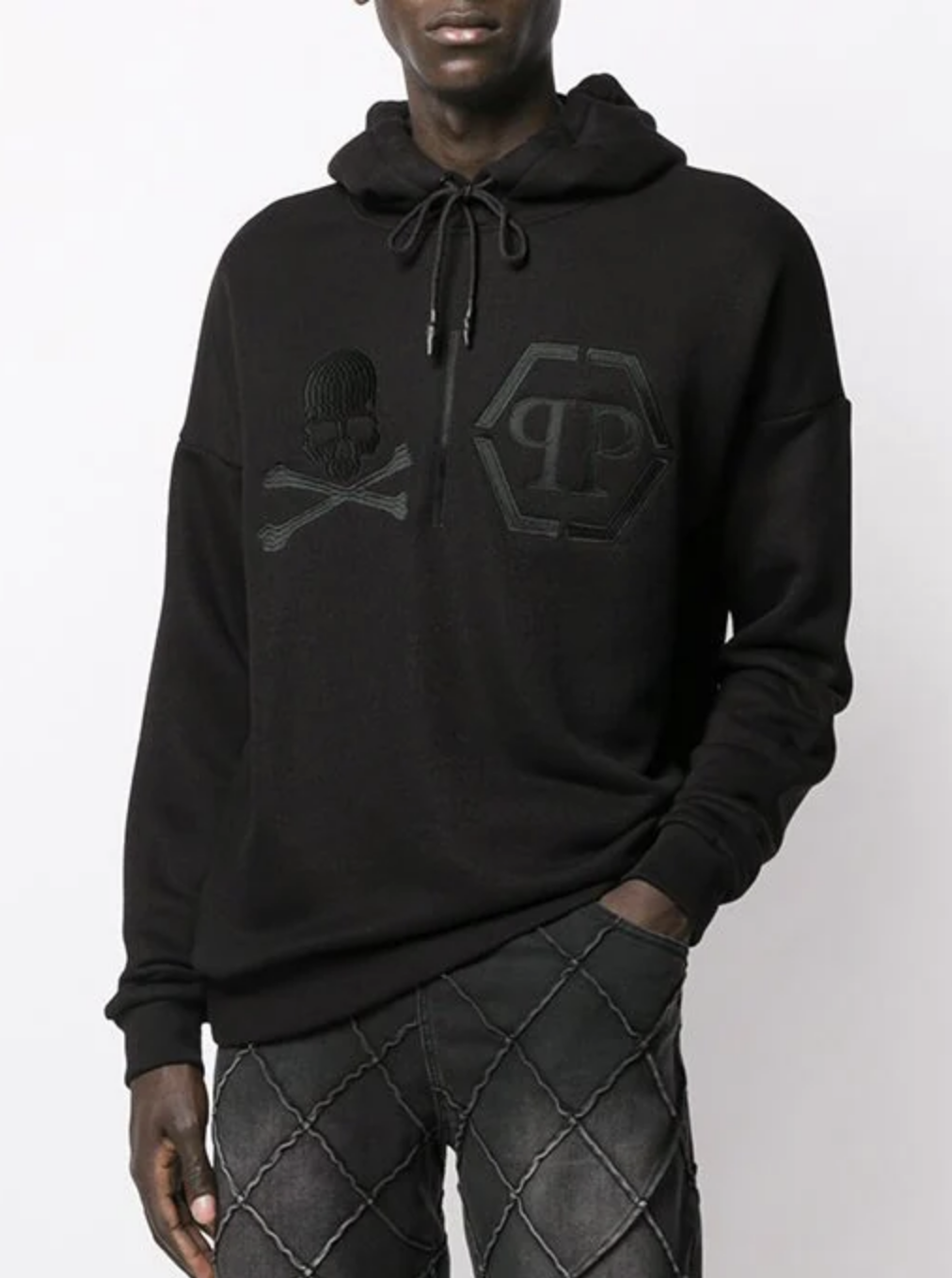 Pre-owned Philipp Plein Hooded Sweatshirt Sweater Jumper Hoody Jumper 3xl In Black