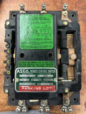 ASCO REMOTE CONTROL SWITCH 925P, SVC V 600V 60CY, CONTROL V 230 V 60CY