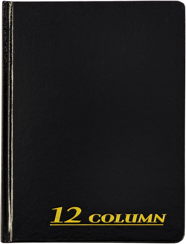 Account Book, 7 X 9.25 Inches, Black, 12-Columns, 80 Pages (AR...