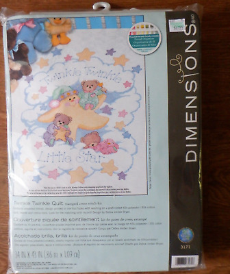 Cross Stitch Kit ~ Dimensions Twinkle, Twinkle Little Star Baby Crib Quilt #3171