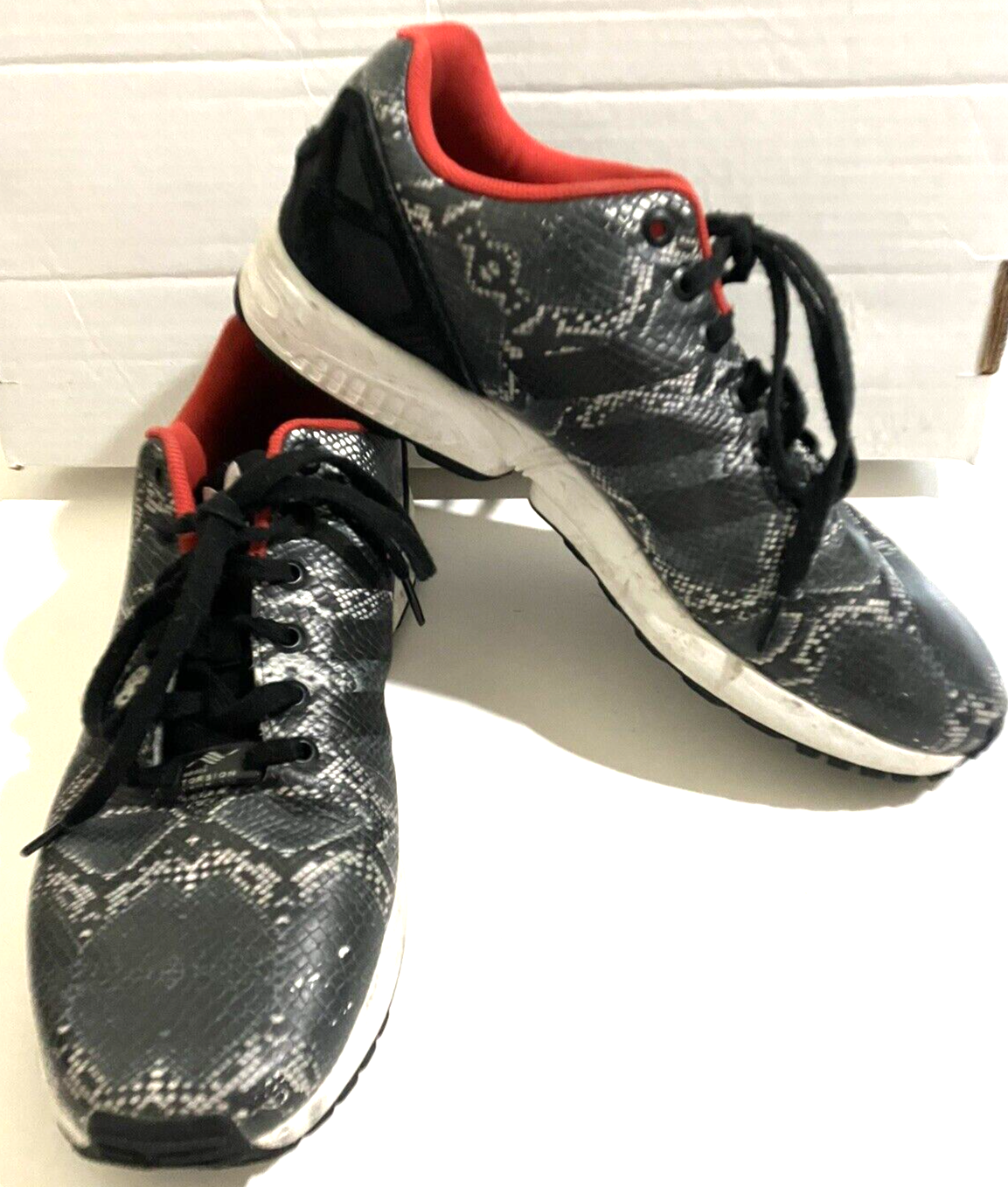 adidas Torsion ZX Flux men Size 10 black white athletic running