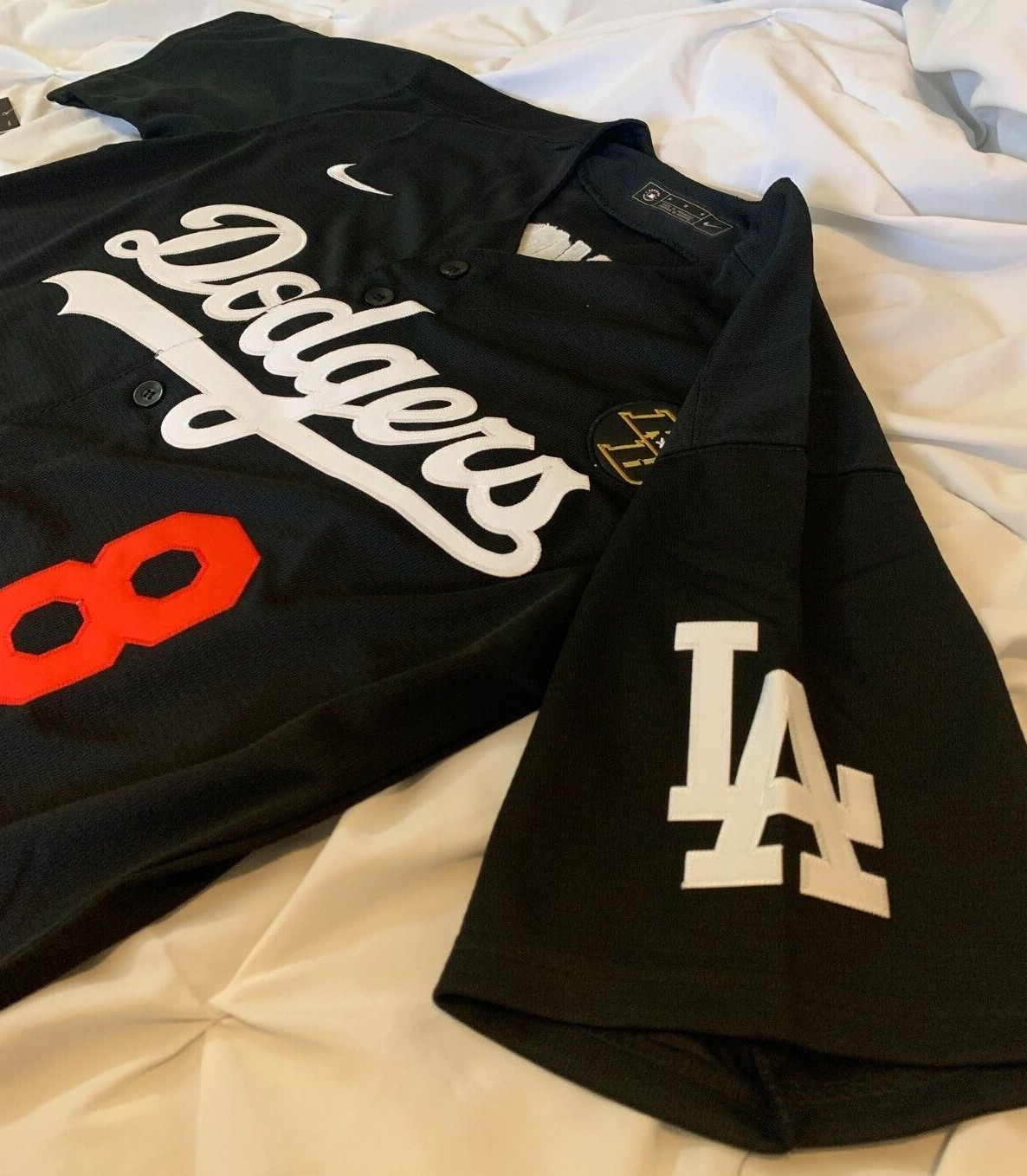 Kobe Bryant Los Angeles Dodgers #8 #24 Adult M L XL 2XL White Black Blue Jersey