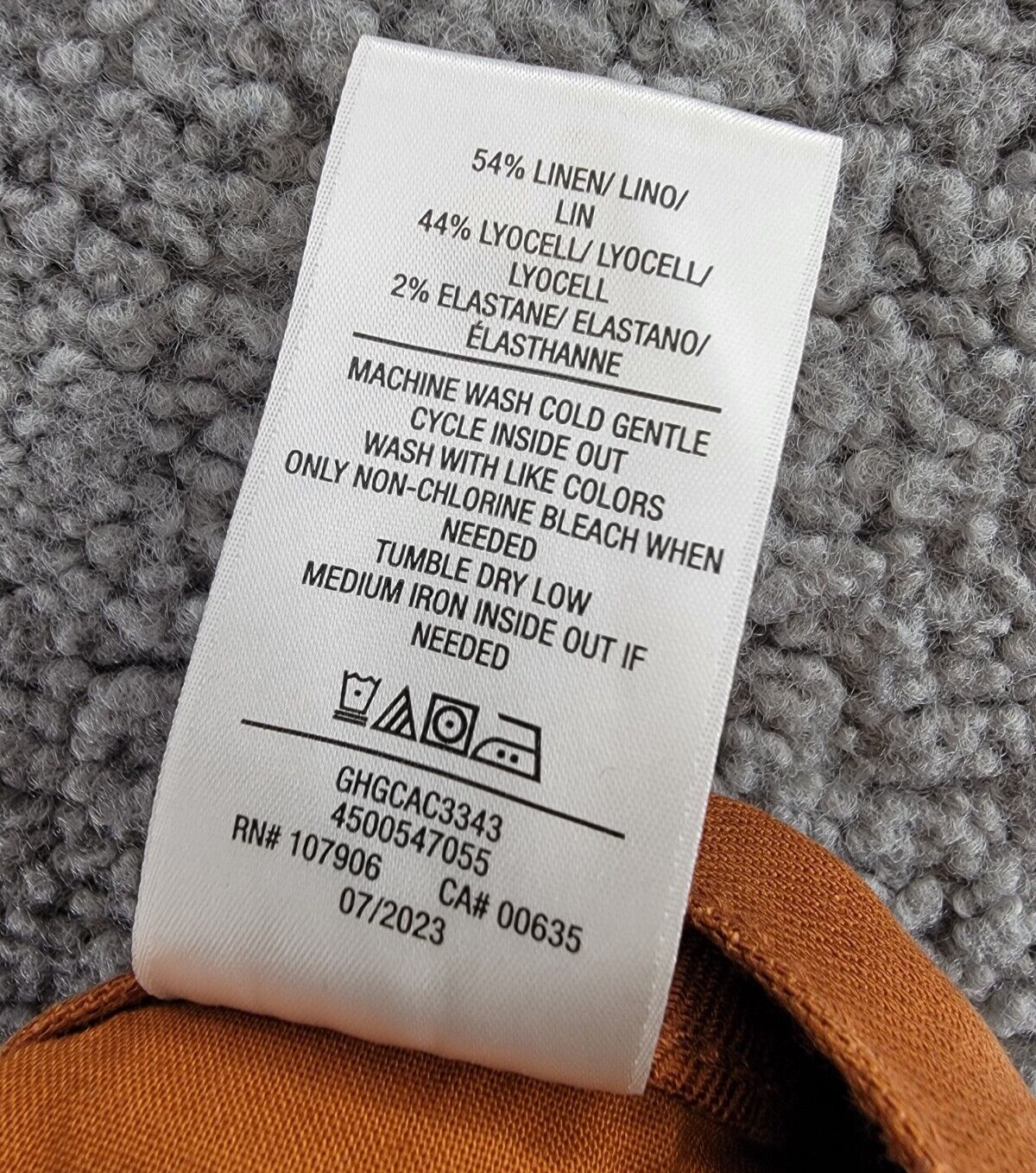 Hudson Linen Blend Utility Wide Leg Cargo Pants Women's 34 Caramel Cafe Button~ - Picture 15 of 17