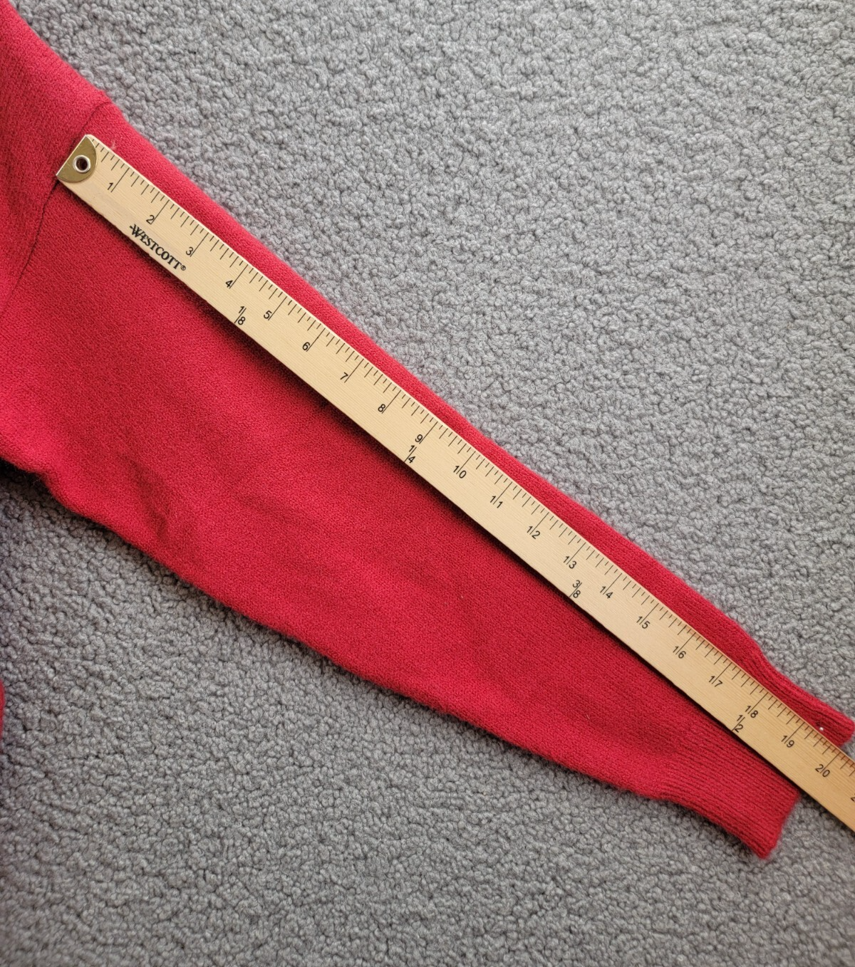 Line & Dot Double Layer Sweater Women's S Red Round Neck Long Sleeve Pullover - Picture 8 of 20