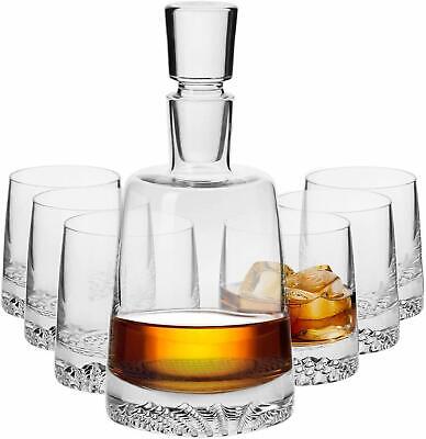 Krosno Fjord Whiskygläser Whiskey Set | 1 x 950 ml Karaffe & 6 x 300 ml Glas