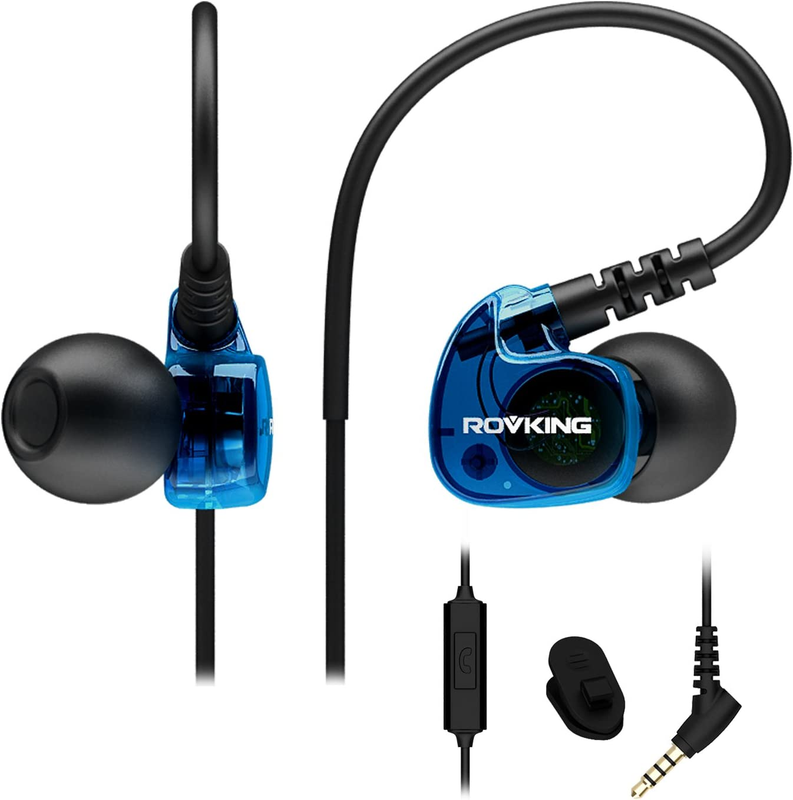 Rovking Sport Headphones Wired Sweatproof, over Ear Earbuds 