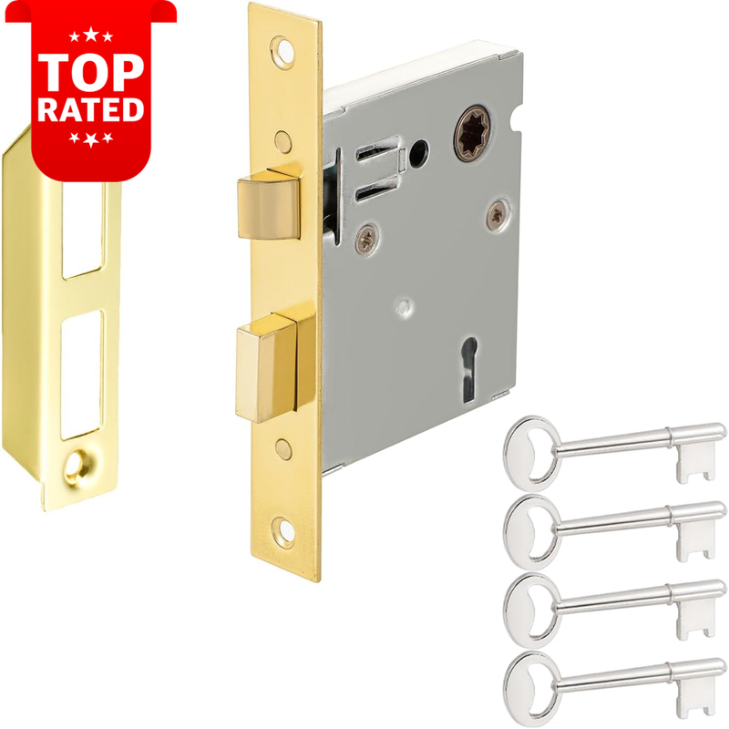 Vintage Mortise Lock Assembly Kit Antique Skeleton Keys Reversible Latch Brass