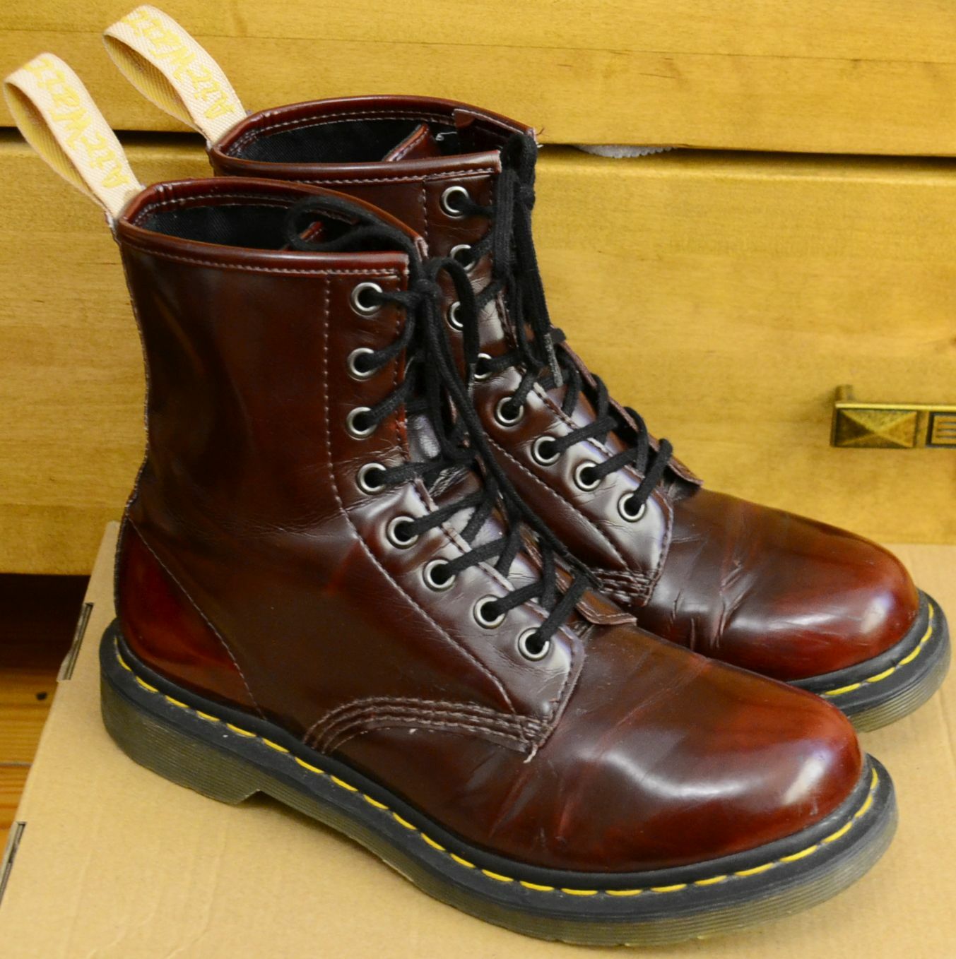 Dr. Martens 1460 Vegan Cherry Red Ladies Shoes, Size UK 6 Dr. Martens 1460 Vegan Cherry Red Ladies Shoes, Size UK 6