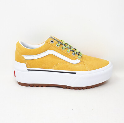 Vans Old Skool Stacked Platform Lift Shoe Sneaker Golden Yellow Womens Size NEW