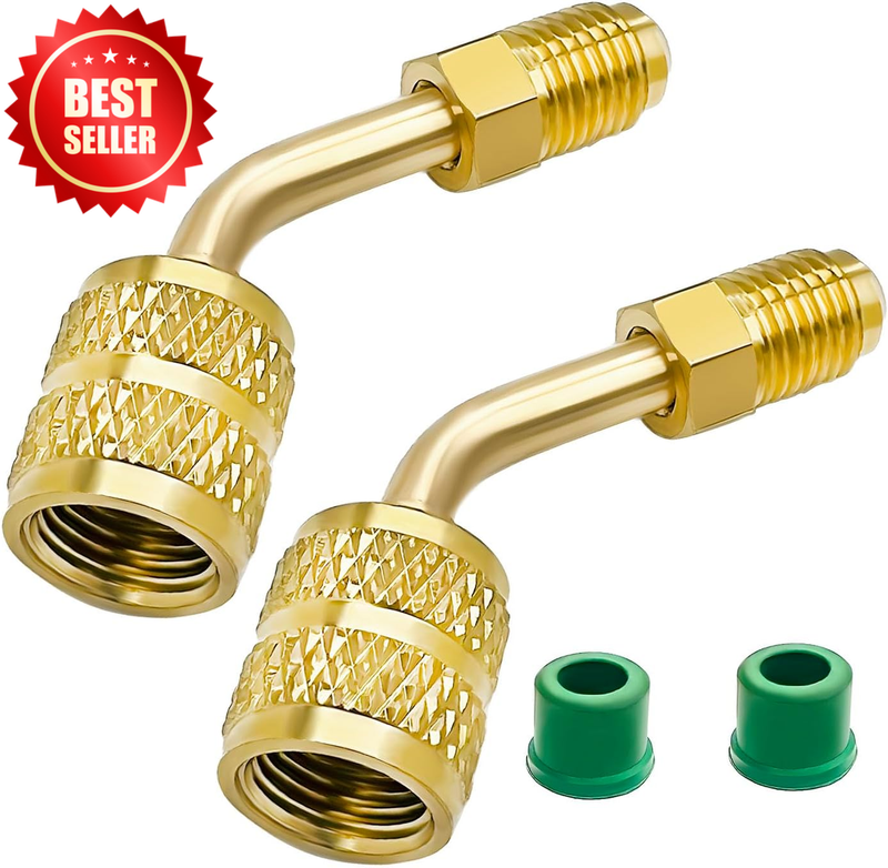2pack R410A Adapter 5/16" - 1/4" HVAC Mini Split Charging Vacuum Port w/ Thimble