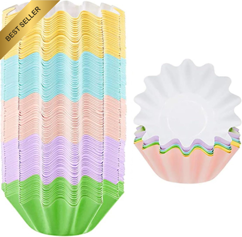 Baking Cups Cupcake Liner 100 PCS, for Wedding Birthday Holiday Party (Multicolo