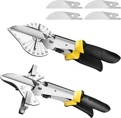 2 Pcs Miter Shears, Quarter round Cutting Tool Adjustable at 22.5° to 135°, Mite