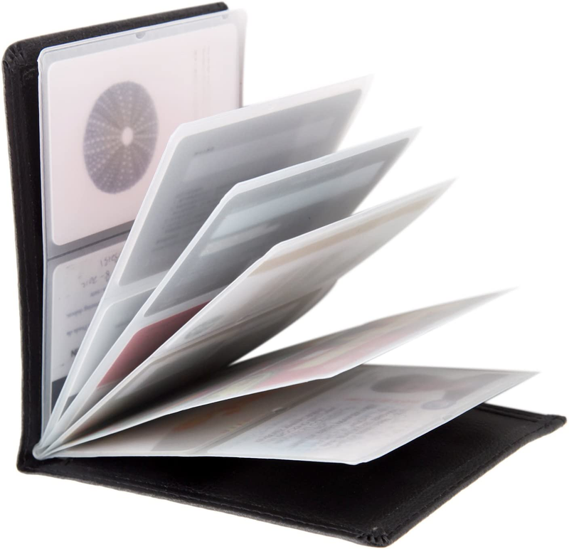 RFID Blocking Wallet - 6 Pages Leather Business Credit Card Holder Case/12 Credi