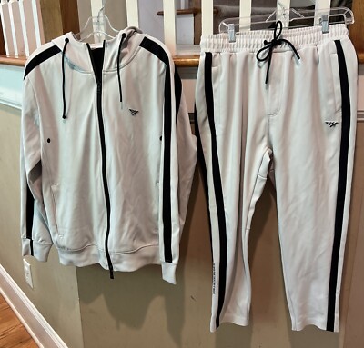 PAPER PLANES ''New''SILVER COMFORT JOGGERS HOODIE JACKET/PANTS SZ Medium MSRP-$300