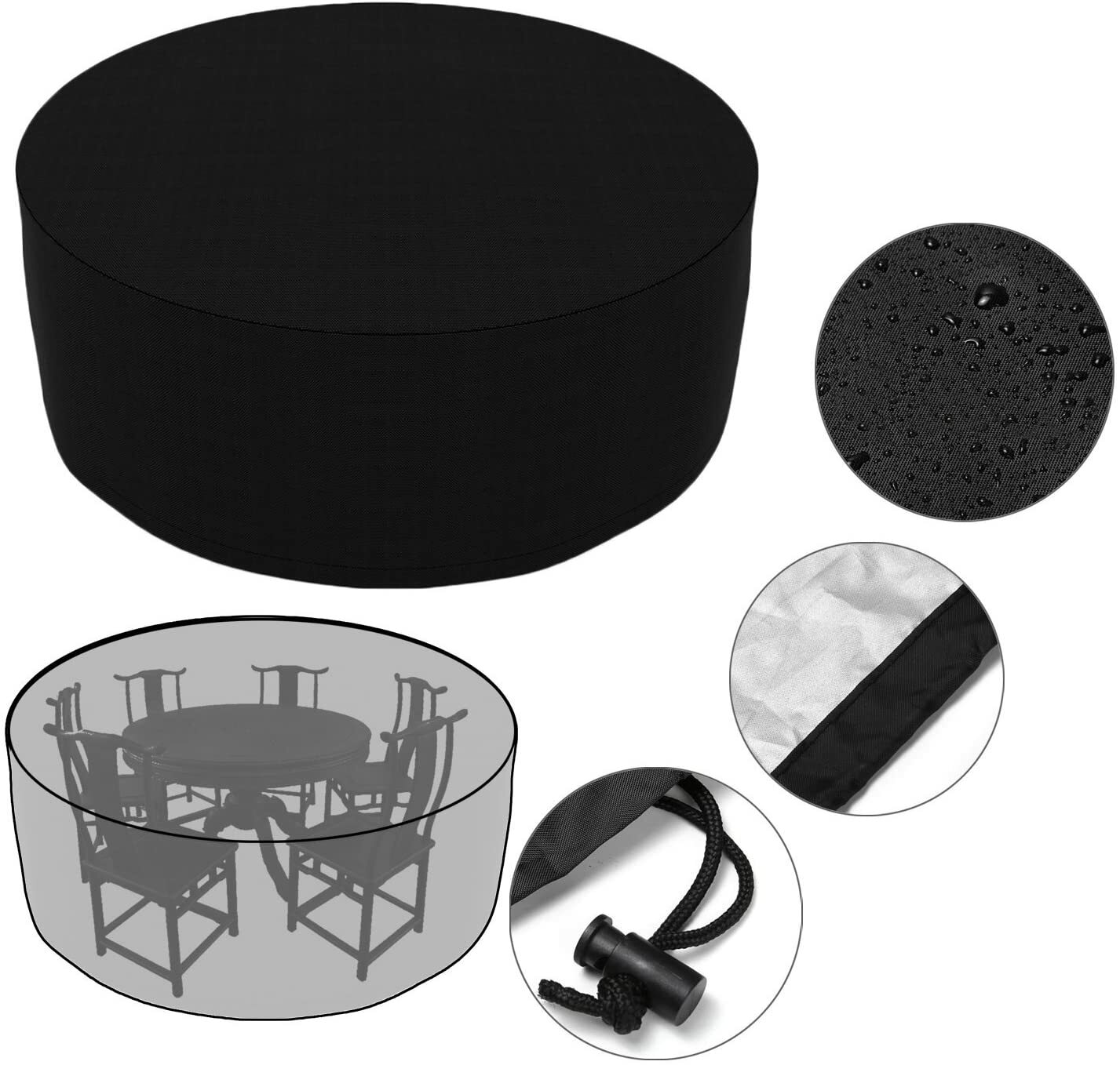 Profi Schutzhülle Gartenmöbel Rund Abdeckung Sitzgruppe Abdeckplane mit