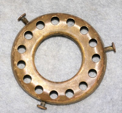 2 14quot UNO SHADE FITTER HOLDER SCREW ON SOCKET 1912 Brass Vintage Holder Marked