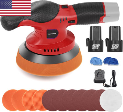 Cordless Buffer Polisher, 6 Inch Dual Action Polisher with 2 PCS 2.5Ah Lithium B