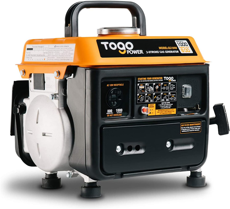 Portable Generator, 1000W Gasoline Powered  for Backup, Home, Camping & Outdoors