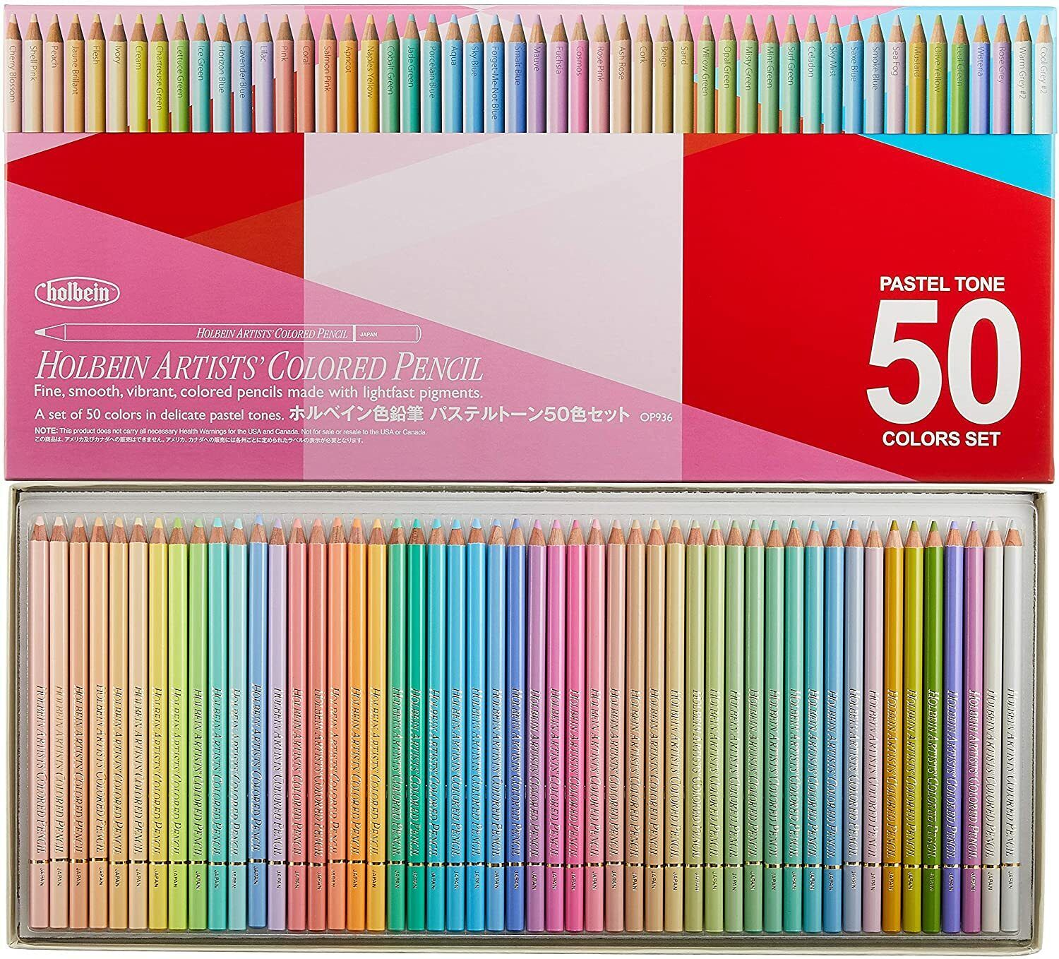 заказать Holbein Artist Colored Pencils Op936 Pastel Tones 50 Color Set Pap...