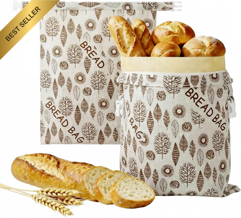 2Pack XL Reusable Beeswax Bread Bags for Homemade Bread Sourdough for Keep Fresh