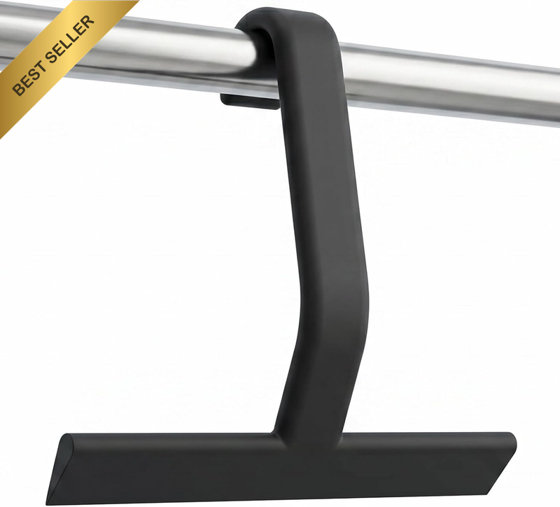 Shower Squeegee with Built-In Hook, All-Purpose Silicone Blade Squeegee with Erg