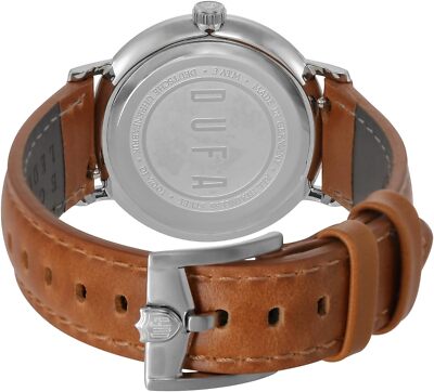 Pre-owned Dufa [] Gropius Watch, Green Dial, Brown Quartz, 32mm, Df-7001-0m, Women's