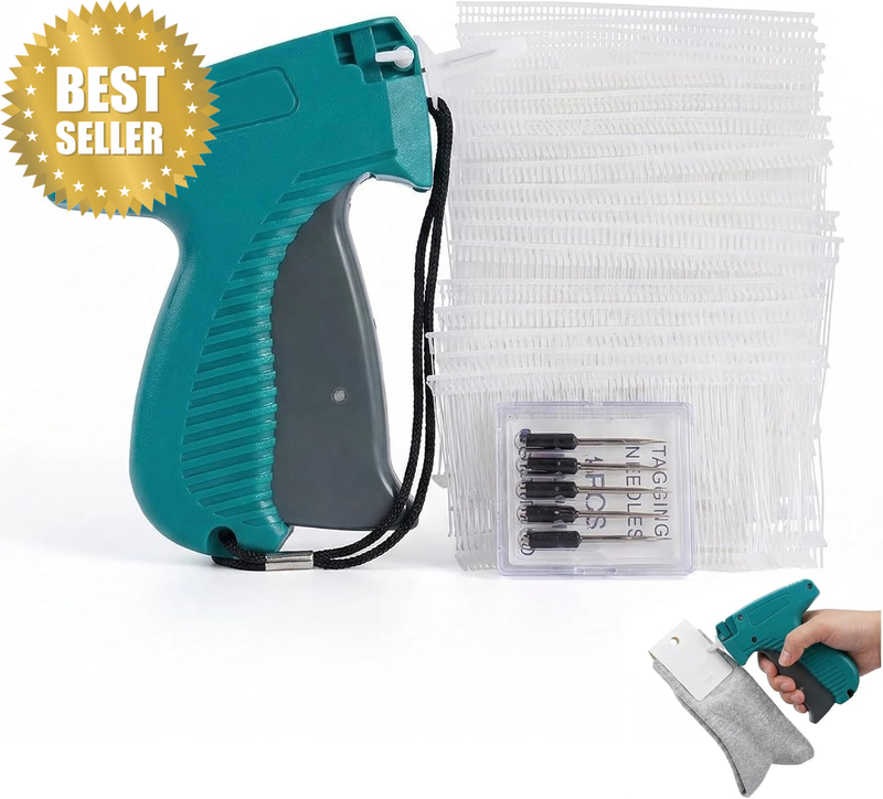 Price Tag Gun Kit for Clothing. Tagging Machine with 5 Stainless Needles and 100