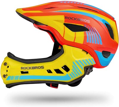 ROCKBROS Bike Helmet Children Full Face Helmet Detachable Ultralight Safety