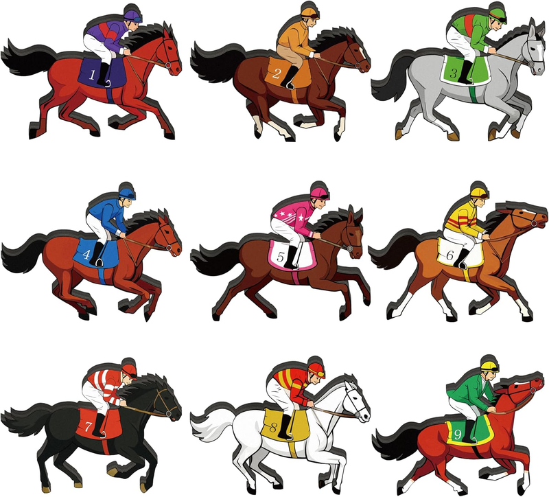 Derby Table Centerpieces 9 Pcs Horse Racing Decor Double Sided...
