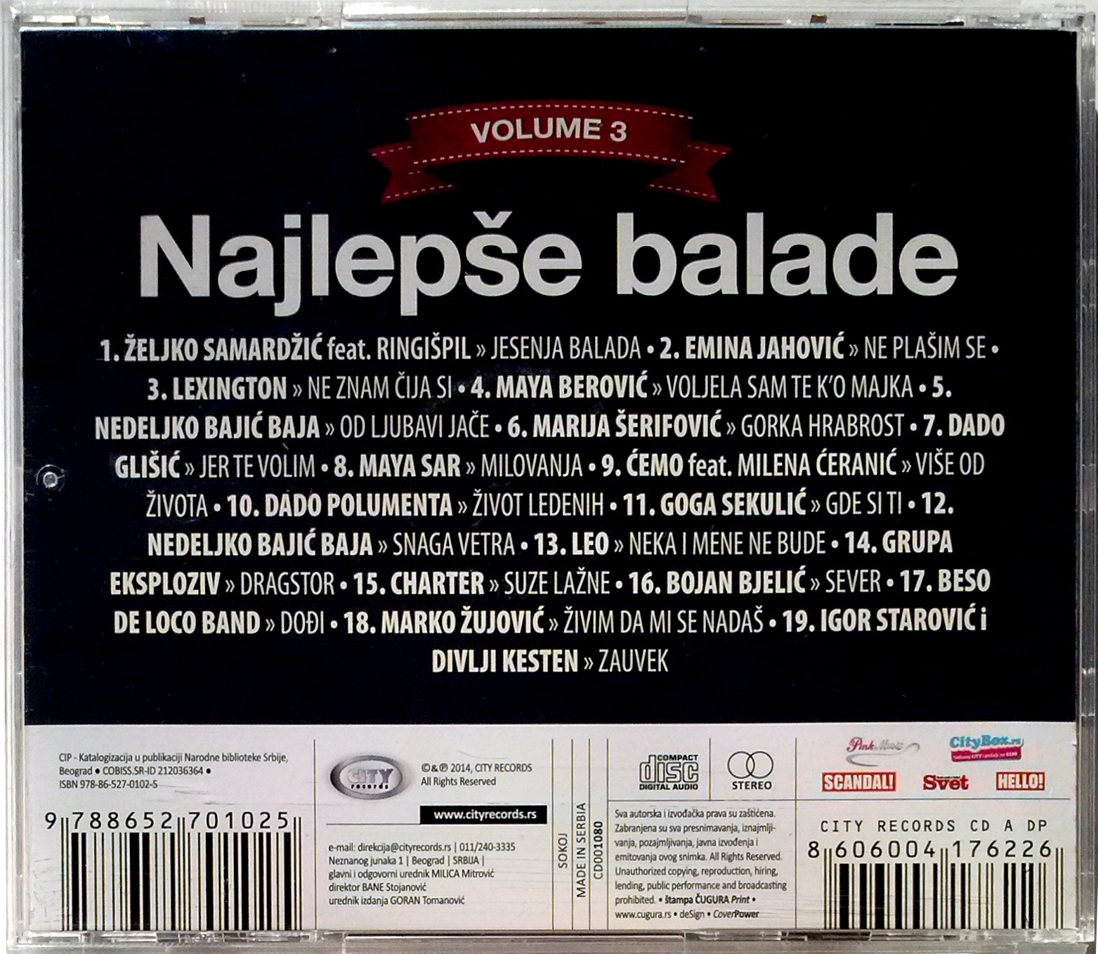 CD NAJLEPSE BALADE - VOLUME 3 Compilation 2014