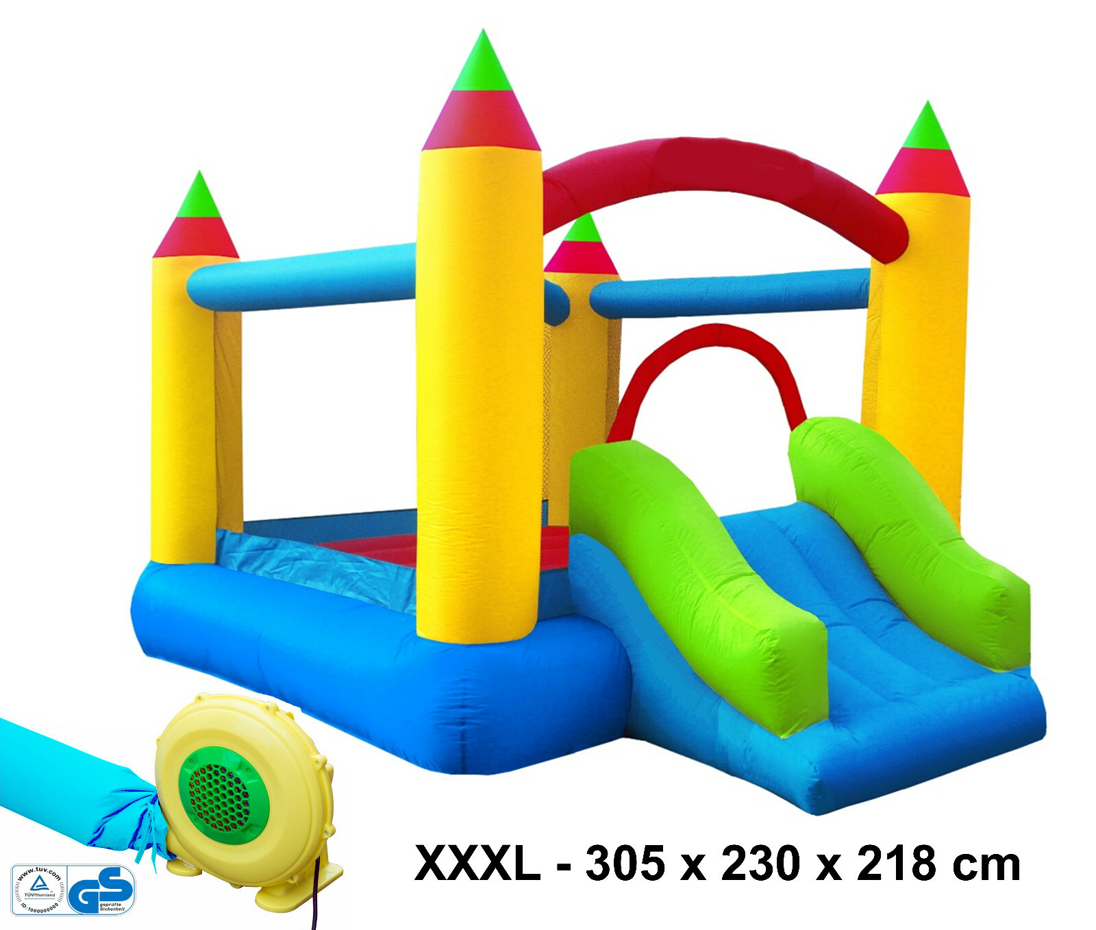 Hüpfburg Kinder Indoor Outdoor Gebläse mit Rutsche aufblasbar