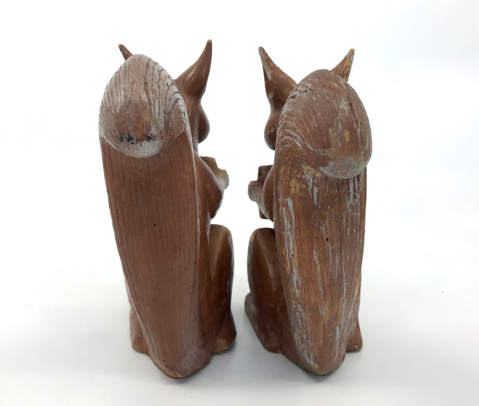 Rubber Squirrel Figure x 2 Holding Signs Arendt Puzzi 5in 1940s to 60s Germany