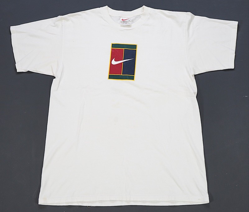 トップス 8-90s Nike Challenge Court vintage shirt VINTAGE Nike Challenge Court Andre Agassi Tennis Shirt Men's S