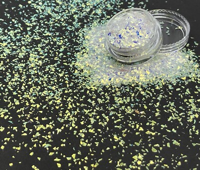 Crushed Mylar Broken Glass Nail Art Glitter Holographic Flakes 3ml pot 10g P7